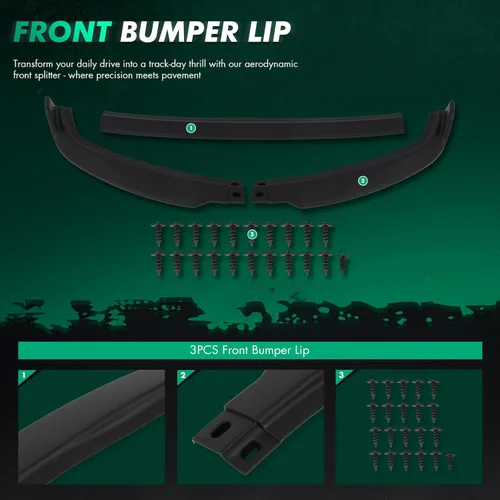 Vista 3 de SCITOO Borde de parachoques delantero negro mate STP-Style se adapta a 2001-2005 para Lexus para IS300 PP alerón de labio delantero