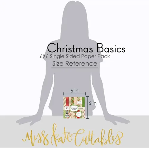 Vista 3 de Miss Kate Cuttables Paquete de papel con patrón de 6 x 6 pulgadas, conceptos básicos de Navidad, para hacer tarjetas, álbumes de recortes, papel