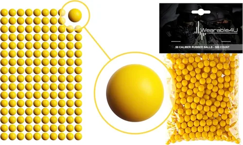 Vista 5 de Wearable4U . Pelotas de goma reutilizables para pistolas de paintball, 43 o 0.50 o 0.68 Cal