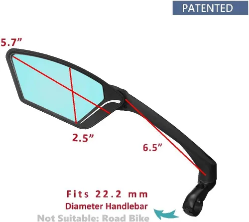 Vista 2 de MEACHOW Nueva lente de vidrio resistente a los arañazos, espejo de bicicleta para manillar, espejo retrovisor seguro giratorio, espejo de bicicleta