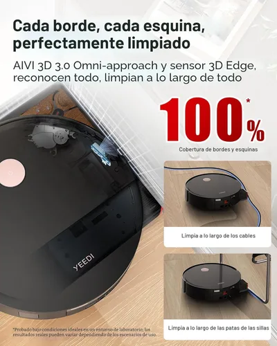 Vista 4 de Yeedi Robot aspirador y trapeador S14 Plus, succión de 18,000 Pa, mopa con rodillo OZMO, ZeroTangle 2.0, sensor TruEdge 3D, estación todo en uno