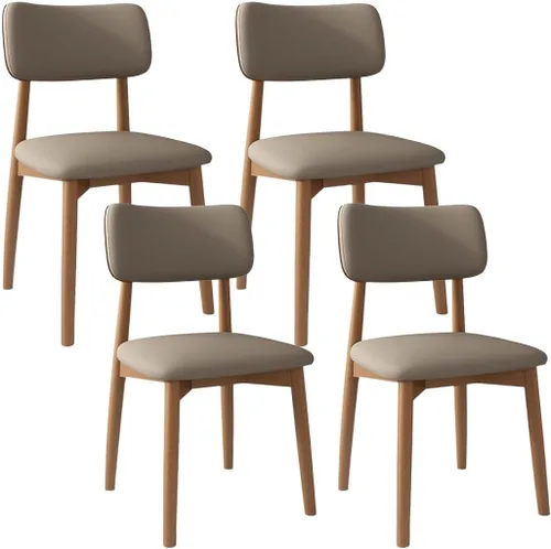 Vista 53 de YVYKFZD Solid Wood Dining Chairs, Kitchen Chairs Set with Curved Backrest, Leather Upholstered Dining Room Chair, Armless Living Room Chair, for