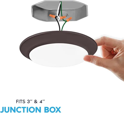 Vista 6 de LUXRITE Lámparas de disco LED de 6 pulgadas, lámpara de techo empotrable regulable, 5CCT seleccionables 2700K 3000K 3500K 4000K 5000K, 12.5W, 1000LM