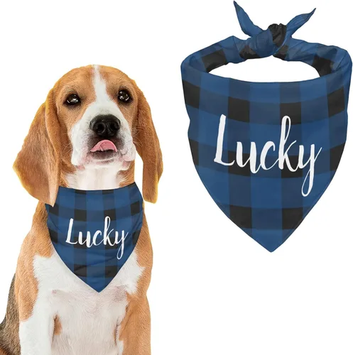 Vista 16 de Bandana personalizada para perro con nombre de poliéster, bandana personalizada para perro, triángulo, bufanda personalizada para mascotas