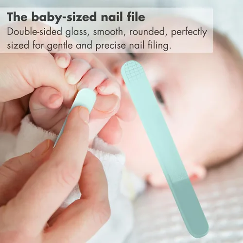 Vista 5 de Kit de uñas de bebé, juego de cuidado de uñas 4 en 1 con estuche lindo, cortaúñas para bebé, tijeras, lima de uñas y pinzas, kit de manicura