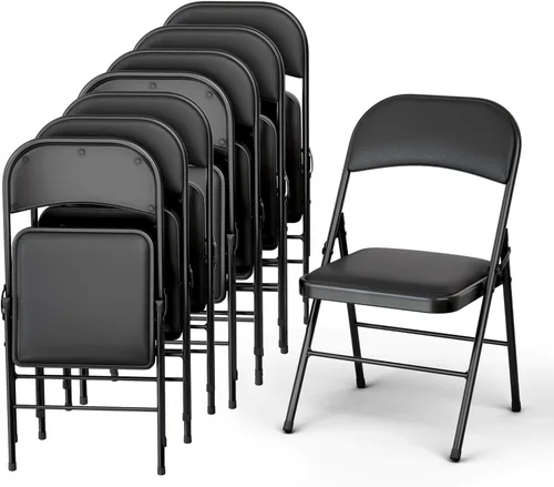 Vista 13 de 4 UNIDADES Silla plegable de plástico blanca Plegable y apilable Capacidad de 350 libras, estructura de acero, asientos para interiores