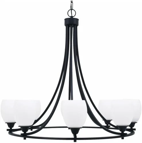 Vista 66 de Toltec Lighting 3408-BN-300 Paramount - Lámpara de araña de 8 luces elevadas, 31 pulgadas de alto y 31.25 pulgadas de ancho, color acabado: níquel