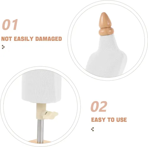 Vista 3 de Sewing Mannequin Dress Form with Wooden Adjustable Stand for Beginners Fashion Design and Doll Clothes Making Practice