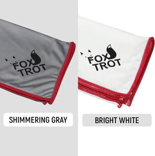 Vista 6 de Fox Trot Paños de pulido de microfibra grandes (paquete de 2 unidades, blanco gris) Sin rayas, brillo y claridad sin pelusa para copas de vino