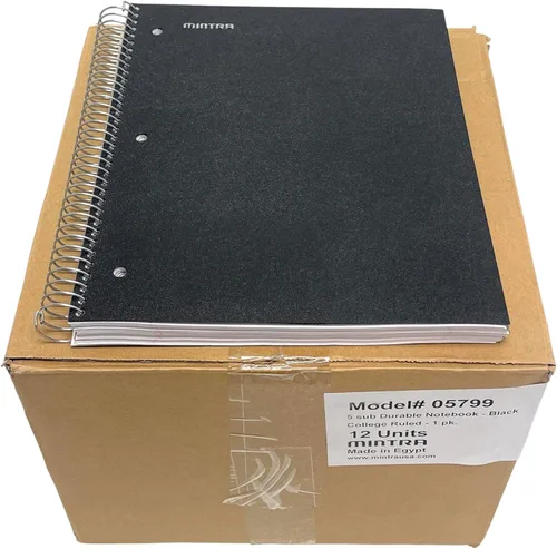 Vista 13 de Mintra Office Cuadernos de Espiral Duraderos, 5 Materias (Hielo Ártico, Rayado Universitario 1pk)