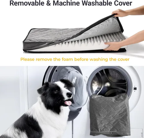 Vista 5 de Acogedoras camas para perros pequeños, cama ortopédica de espuma para mascotas con funda extraíble/lavable/impermeable y parte inferior