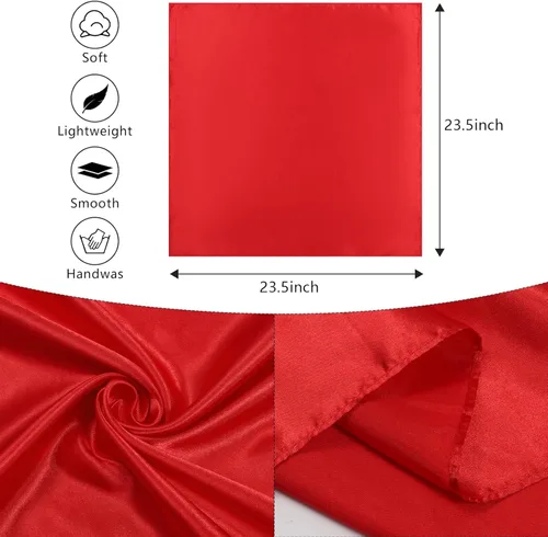 Vista 2 de AWAYTR Bufanda de satén para el cuello de 23.6 pulgadas, bufanda de pelo pequeño para mujer, bufanda de seda para la cabeza, disfraz bandana