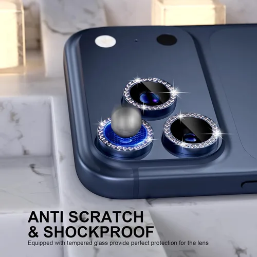 Vista 368 de Choiche Compatible para iPhone 16 Pro/iPhone 16 Pro Max Protector de Lente de Cámara, Vidrio Templado 9H Protector de Pantalla de Cubierta de Cámara