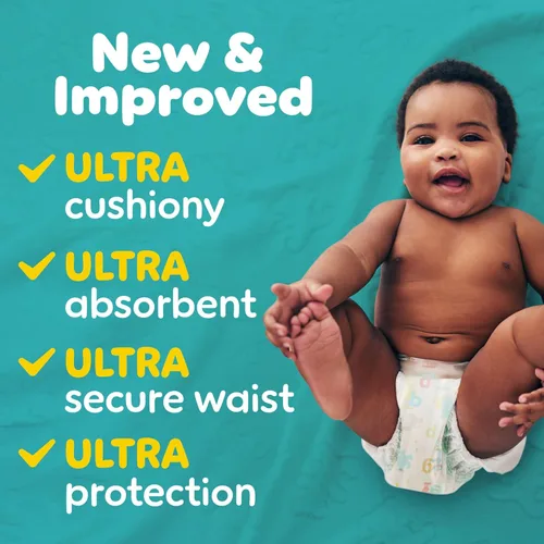 Vista 2 de Pampers Pañales - Baby Dry - Tamaño 4, 92 unidades, pañal desechable absorbente para bebés (el embalaje puede variar)