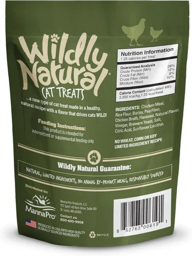 Vista 2 de Wildly Natural Golosinas para gatos, sabor a pollo, 2.5 oz