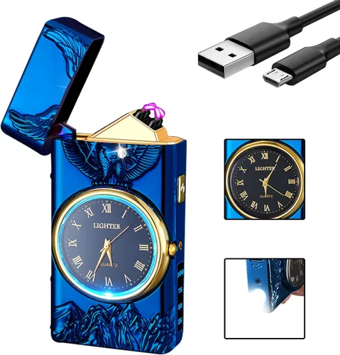 SKRFIRE Encendedor Eléctrico Recargable Encendedor de Reloj para Águila, Encendedores de Arco USB, Encendedor de Dragón de Moda, Encendedores de