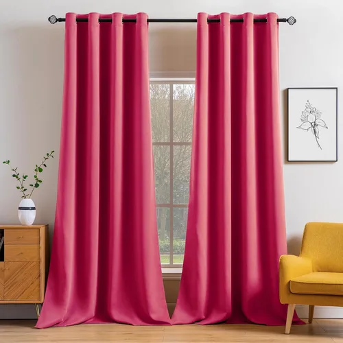 Vista 118 de MIULEE Cortinas opacas para dormitorio o sala de estar, juego de 2 paneles de cortina para ventana con aislamiento térmico y bloqueo de luz