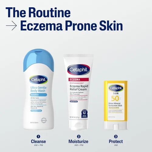 Vista 6 de CETAPHIL ECZEMA RESTORADERM - Crema para aliviar el brote, para piel propensa al eccema, 8 onzas, reparación de barrera, hidratación de 48 horas, 2%