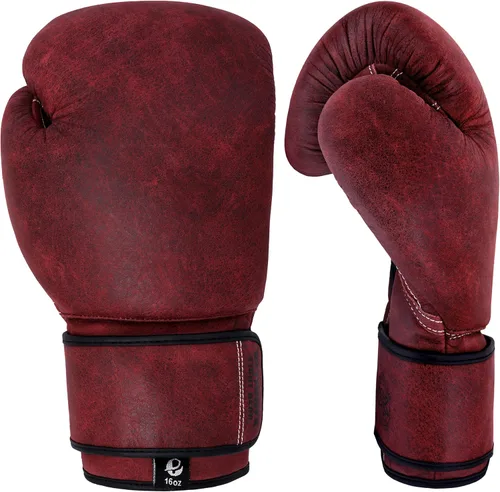 Vista 2 de Cuero genuino antiguo hecho a mano, guantes de boxeo profesionales vintage para entrenamiento y lucha