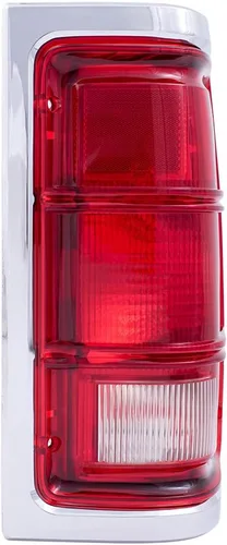 Vista 2 de Brock - Juego de luces traseras de repuesto para conductor y pasajero, borde rojo con carcasa cromada, compatible con cargador de camioneta