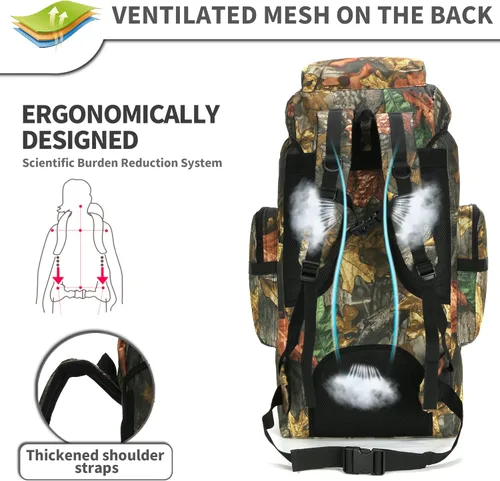 Vista 3 de King'sGuard 70L Camping Hiking Backpack for Men Women Large Military Tactical Backpack Molle Rucksack Backpack for Outdoor