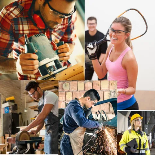 Vista 4 de grinderPUNCH ANSI Z87 - Lentes de lectura bifocales de seguridad resistentes a los impactos, con lupa bifocal de dioptrías