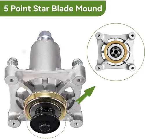 Vista 3 de Conjunto de husillo apto para Craftsman HU Ariens Poulan – Husillo de mandril apto para plataforma de cortacésped de 42, 46, 48, 54 pulgadas