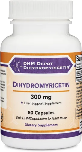 Vista 5 de Dihydromyricetina (DHM) 50 cápsulas, 300mg, suplemento de apoyo al hígado (tercera parte probada) (DHM Depot) sin GMO, sin gluten