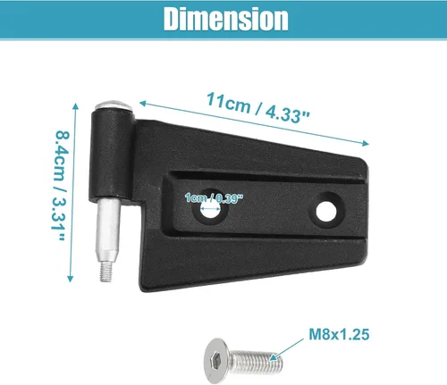 Vista 7 de X AUTOHAUX Kit de 8 bisagras de puerta de automóvil con 16 pernos para Jeep Wrangler JK 2007-2018 Bisagra de puerta exterior de acero inoxidable