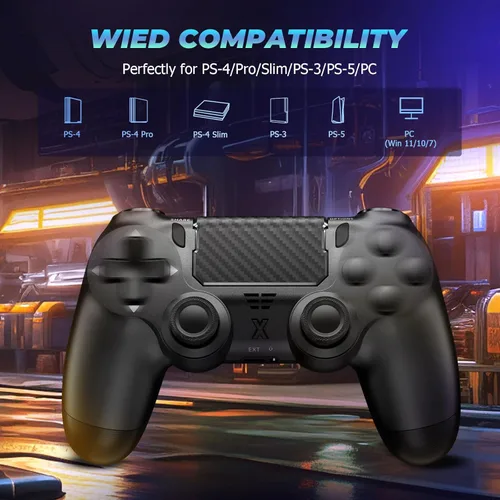 Vista 4 de 2pcs Wireless Controller for PS-4, Dual Vibration Game Joystick/Motion Sensing/Touchpad/Speaker/3.5mm Audio Jack Headphone, Upgraded Six-Axis