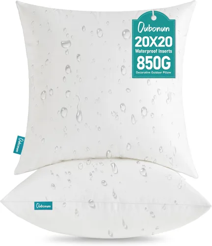 Vista 14 de Oubonun Juego de 2 rellenos de almohada lumbar impermeables para exteriores