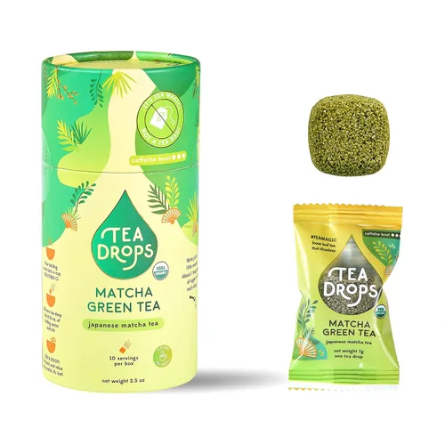 Tea Drops, Té Matcha Verde Orgánico 10 unidades, 2.5 onzas