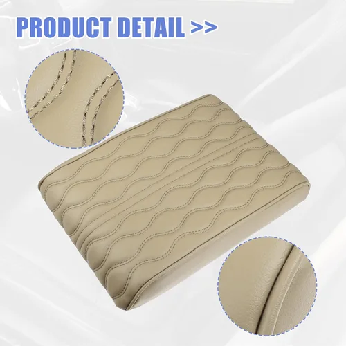 Vista 4 de X AUTOHAUX Funda de cojín para reposabrazos de automóvil, almohadilla para consola central, impermeable, de piel sintética, protector de cojín