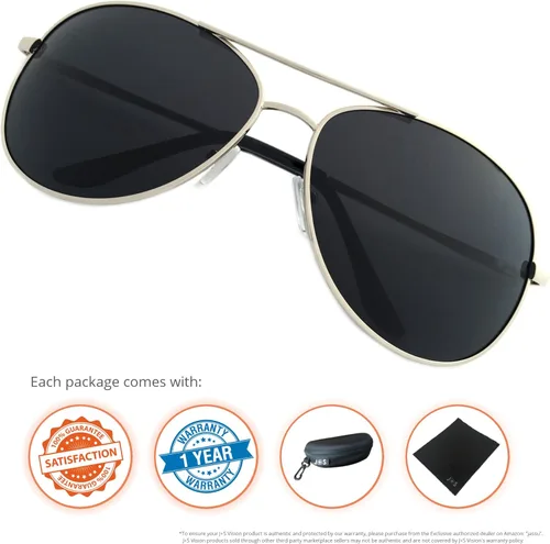 Vista 4 de JS - Lentes de sol clásicos de estilo militar polarizados 100 de protección frente a la radiación ultravioleta
