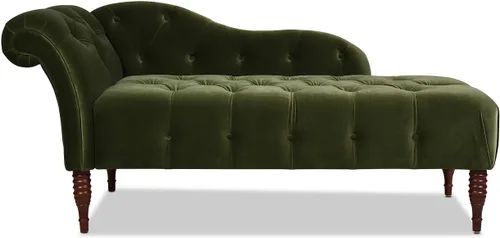 Vista 3 de Jennifer Taylor Samuel - Tumbona copetuda (terciopelo verde oliva)