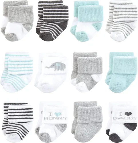 Vista 3 de Hudson Baby - Calcetines de algodón para bebés recién nacidos y Terry para niñas bebés