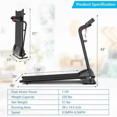 Vista 6 de GYMAX Caminadora plegable, máquina de correr de instalación gratuita de 3.0 HP con altavoz Bluetooth, monitor de pantalla táctil HD, control