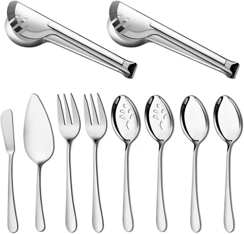 Vista 10 de Pleafind 16 PCS Mini Pinzas para Servir - 4.3 pulgadas, Mini Pinzas de Acero Inoxidable 18/8 de Grado Alimenticio, Accesorios de Charcutería