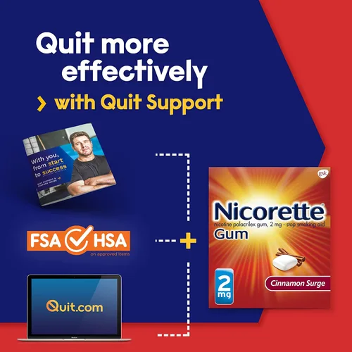 Vista 2 de Nicorette Goma de mascar de nicotina recubierta de 2 mg para ayudar a dejar de fumar con el programa de apoyo conductual, ayuda para dejar de fumar