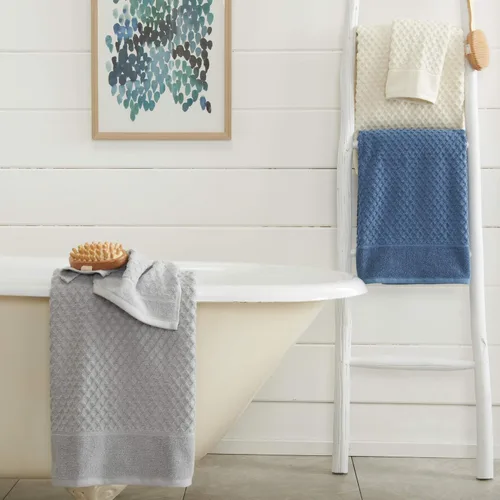 Vista 6 de Great Bay Home - Toallas de baño 100 % de algodón Toallas de baño con textura absorbente y secado rápido. Colección Grayson.