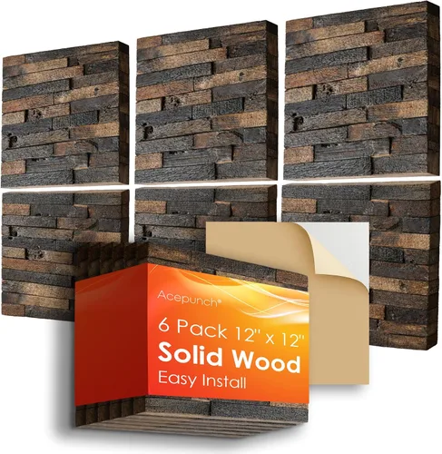 Vista 28 de 1 Panel de arte de pared de madera de Finlandia de alto grado estilo bloque estético Difusor de sonido acústico STC 27 Decoración para el hogar