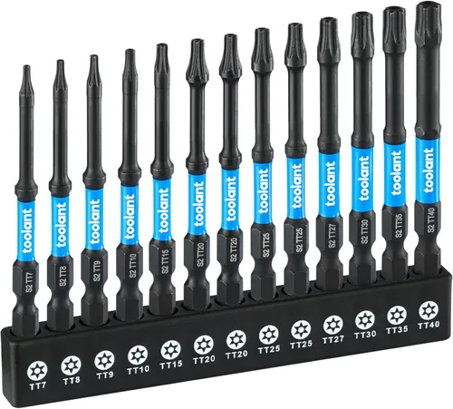 Vista 18 de toolant Brocas Torx de impacto de 2 pulgadas, paquete de 25 (T10), brocas de estrella de atornillado de acero S2 de vástago hexagonal de 1/4