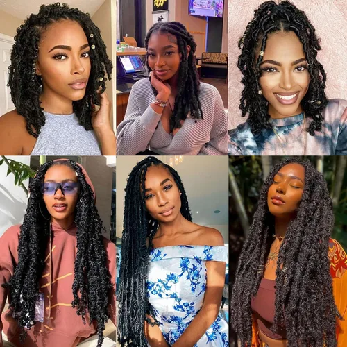 Vista 6 de Cabello de Envoltura Pre-Esponjado de 8 Pulgadas, 3 Paquetes, Cabello Afro Twist Pre-Separado Elástico para Locs, Cabello Afro Twist Negro Natural