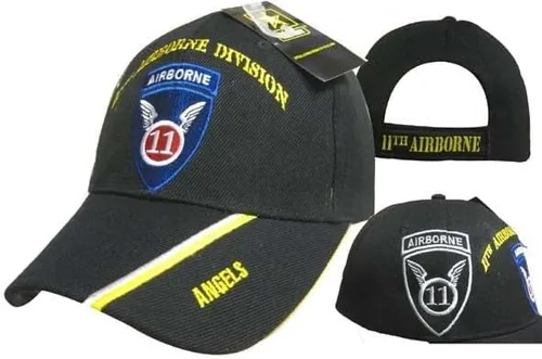 Fitted Hats for Men Baseball Cap - Adjustable Baseball Caps for Men US Army 11th Airborne Division Angels Black Shadow Embroidered 576