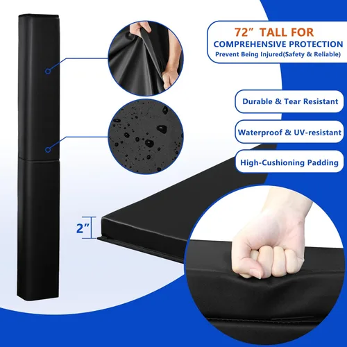 Vista 3 de Almohadillas de poste cuadrado para bastón de baloncesto, de lujo, resistente a la intemperie, poste de acolchado de 2/4 pulgadas de grosor