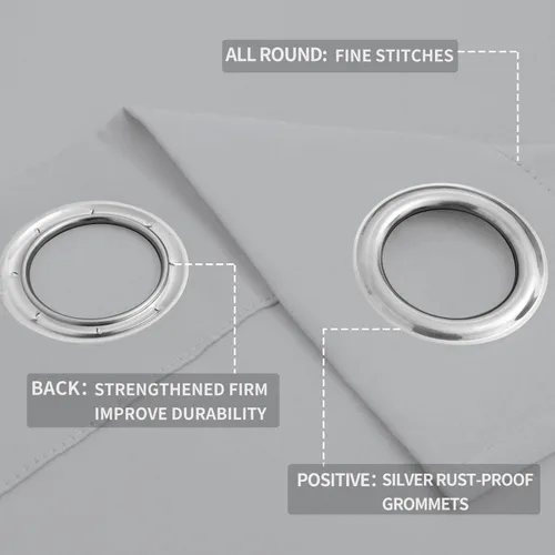 Vista 179 de Easy-Going - Cortinas opacas para dormitorio, aislamiento térmico sólido con ojales, cortinas de ventana para reducción de ruido, cortinas