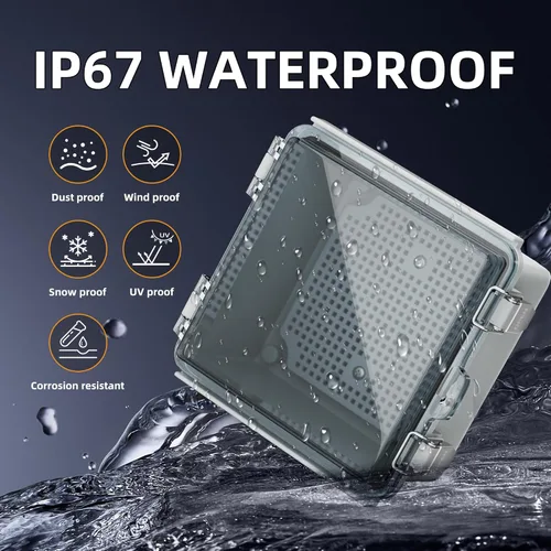 Vista 2 de Joinfworld Caja eléctrica al aire libre 6x6x4 caja de conexiones resistente a la intemperie caja de plástico transparente impermeable caja caja caja