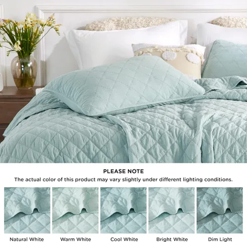 Vista 8 de Bedsure Colcha bohemia tamaño King, color azul, elegante patrón de diamante, colchas y colchas ultrasuaves y ligeras, juego de ropa de cama