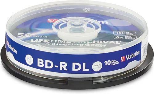 Vista 11 de Verbatim M DISC BDXL 100GB 6X con superficie de marca, medio grabador Blu-Ray en blanco – Caja joyero de 5 piezas, azul