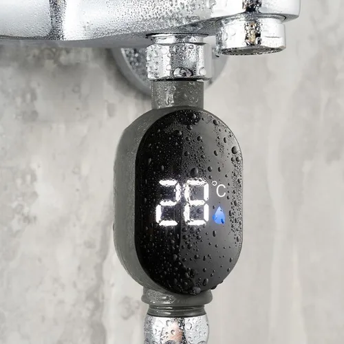 Vista 2 de Termómetro de ducha, termómetro de temperatura del agua, termómetro de agua de baño con pantalla digital LED para baño de bebé, hogar, baño, cocina